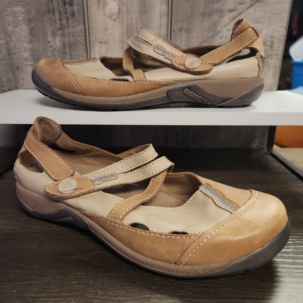 Romika Women's EU 40 US 9/9.5 Gina Brown Leather Mary Jane Comfort Shoes Cutouts